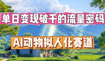 单日变现破k的流量密码，AI动物拟人化赛道-翎创云终点站