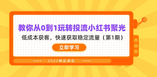 （14260期）教你从0到1玩转投流小红书聚光，低成本获客，快速获取稳定流量（第1期）-翎创云终点站