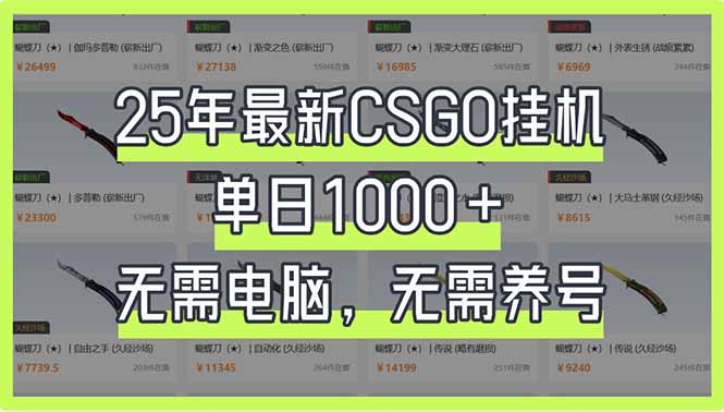 （14178期）25年最新CSGO挂机系统，单日1000+，无需电脑，无需养号，0基础可上手-翎创云终点站