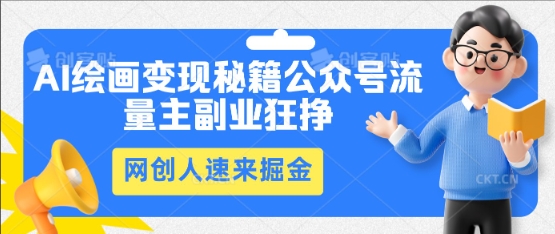 AI绘画变现秘籍:公众号流量主副业狂挣,网创人速来掘金-翎创云终点站