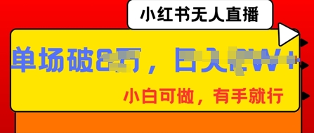 小红书无人直播，纯小白可做，有手就行，单场直播销售额破8w-翎创云终点站