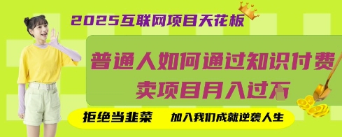2025互联网项目天花板，普通人如何通过知识付费卖项目月入过W，拒绝当韭菜【揭秘】-翎创云终点站