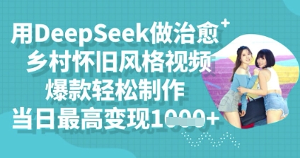 用DeepSeek做治愈乡村怀旧风格视频，爆款轻松制作，当日最高变现多张-翎创云终点站